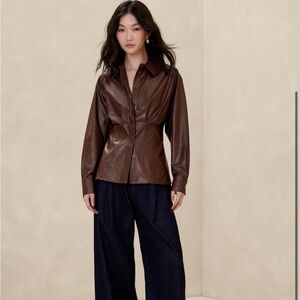 NWT Banana Republic Faux Leather Shirt